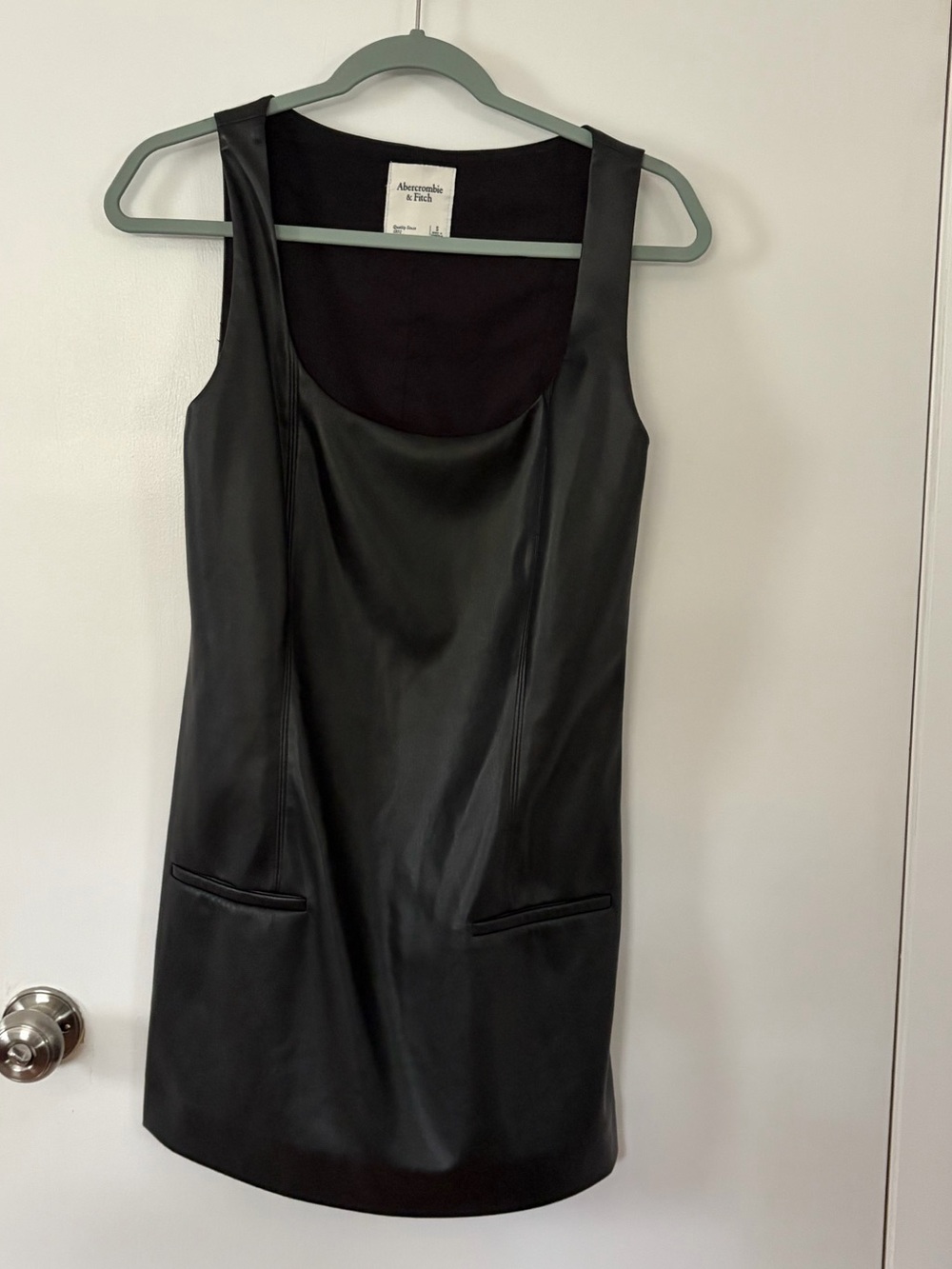Abercrombie & Fitch Black Faux Leather Mini Dress